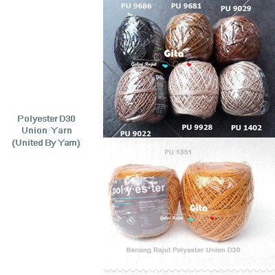 Benang Rajut Poly Kilap Union D30