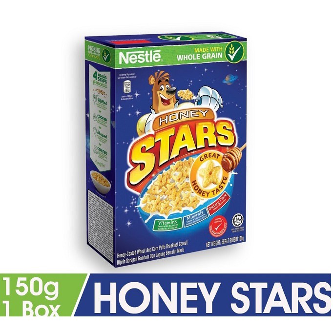 

Nestle Honey Stars Sereal Madu Bentuk Bintang 150gr 1box