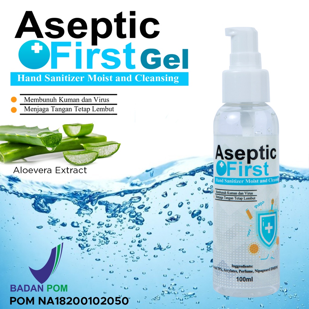 ASEPTIC FIRST HANDSANITIZER GEL 100ML LEMBUT DIKULIT