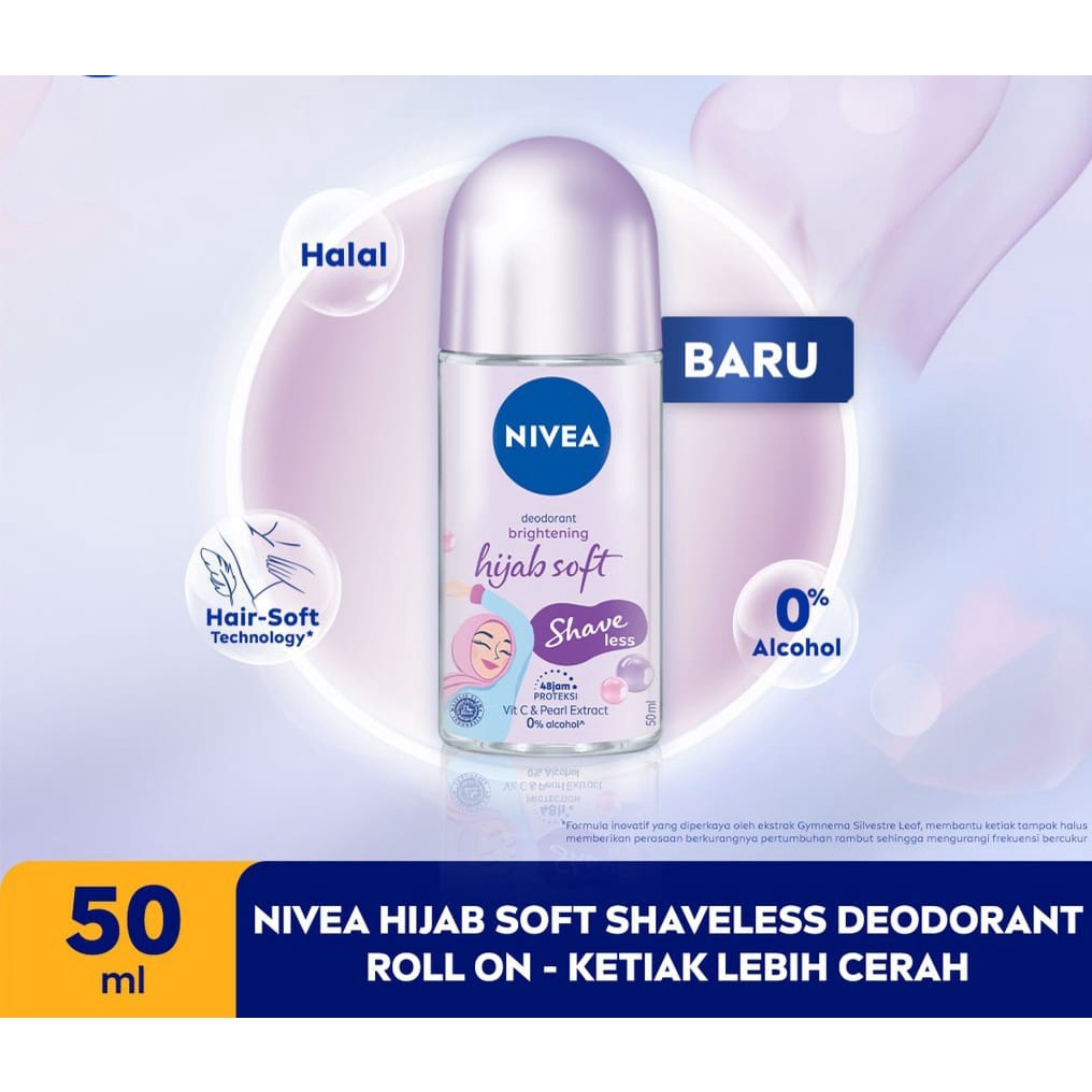 Nivea Hijab Soft Shave Less Deodorant Roll On 50ml