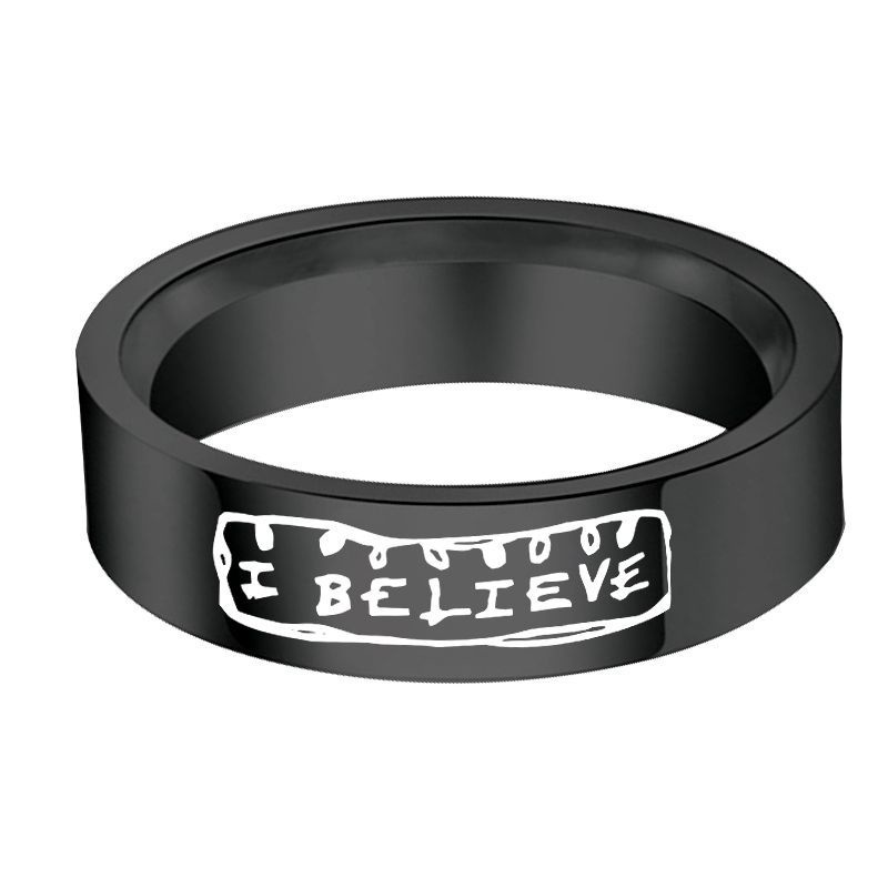 Cincin Bahan Stainless Steel Desain Stranger Things Rings Eddie Munson Eleven 011 Friends Don 't Lie I Believe