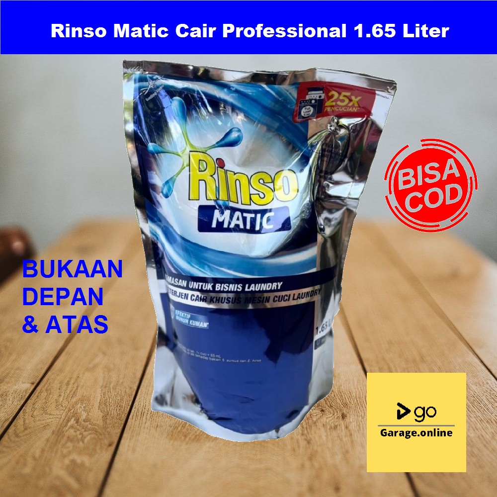 Rinso Matic Liquid Detergent Professional 1.65 Liter 1650ml kemasan terbaru