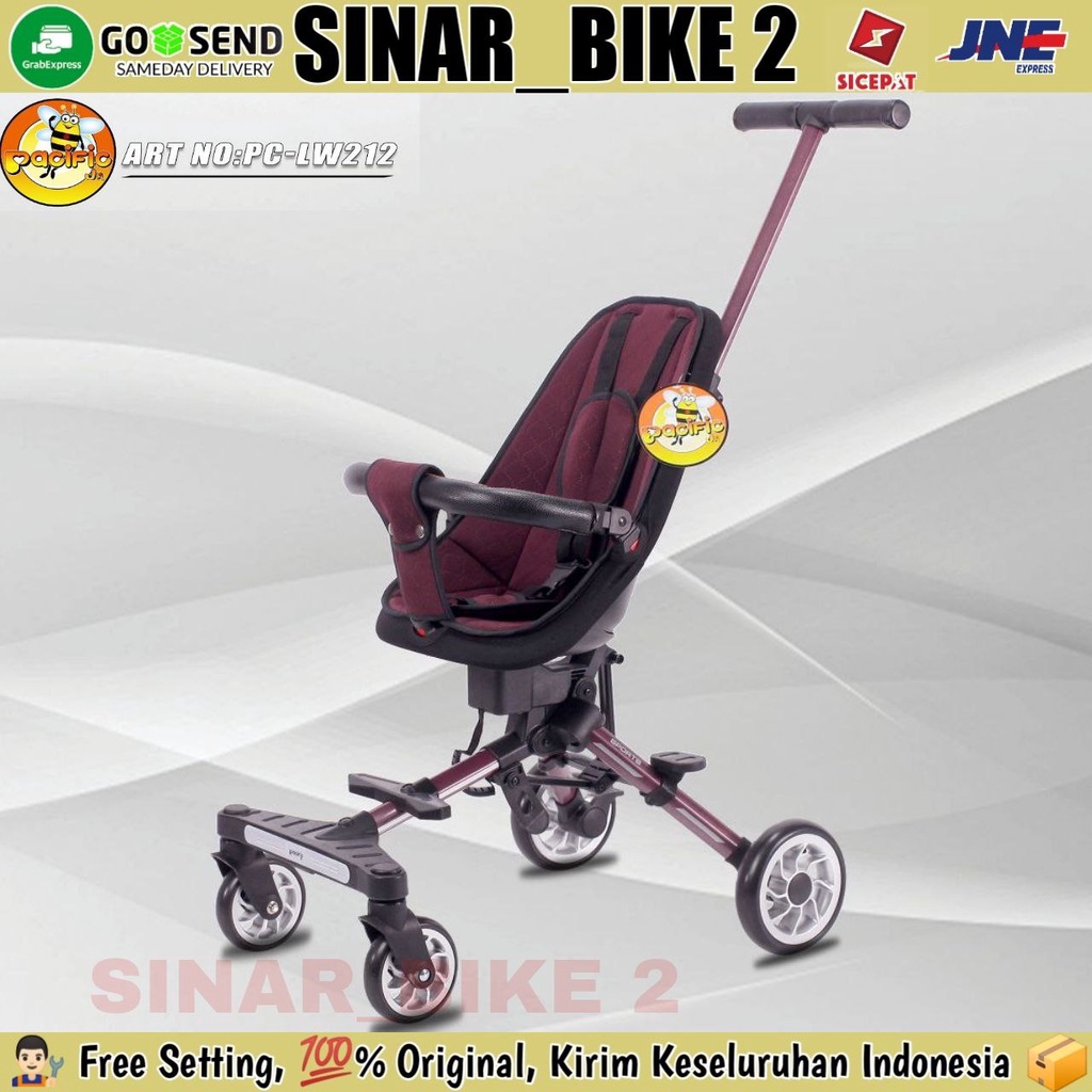 Kursi Dorong Bayi Pacific LW 212 /211/212-2 Hadap Depan atau Orang Tua /Lipat 1-Tombol Micro Trike Stroller