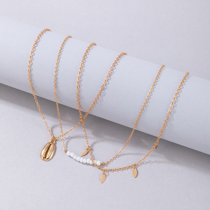 Kalung Tiga Lapis Bahan Alloy Bentuk Geometris