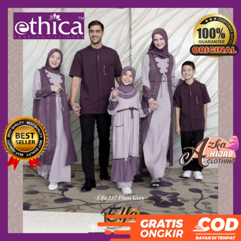 SARIMBIT ETHICA SALE CUCI GUDANG DISKON 50%‼️/ BAJU GAMIS ETHICA DISKON 50 % ELFA 237 PLUM GREY / BA
