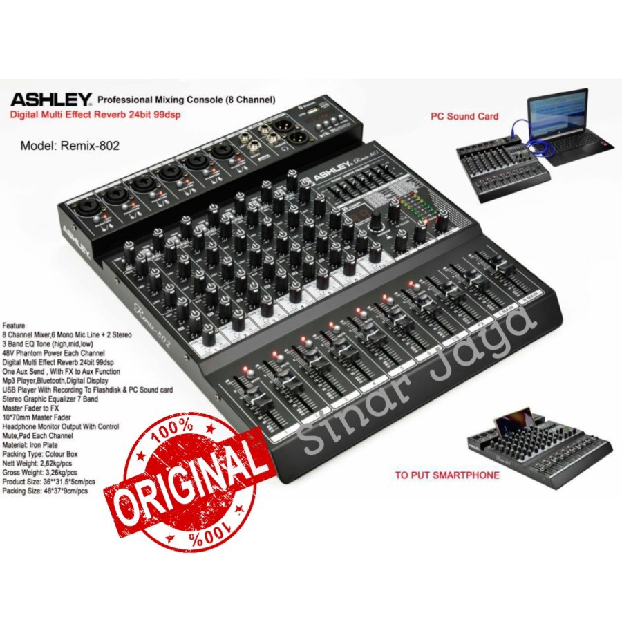 Mixer 8 Chanel ashley remix 802 original garansi resmi