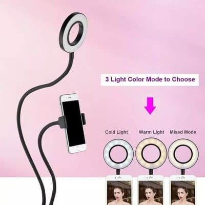 LAZYPOD RINGLIGHT 3 IN 1 HOLDER HP UNTUK SELFIE VLOG YOUTUBE MURAH