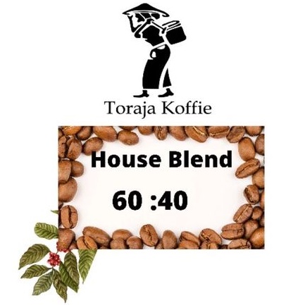 

Coffee House Blend TORAJA Robusta mix Arabica organik , harum 500 gr Kopi Arabika Toraja