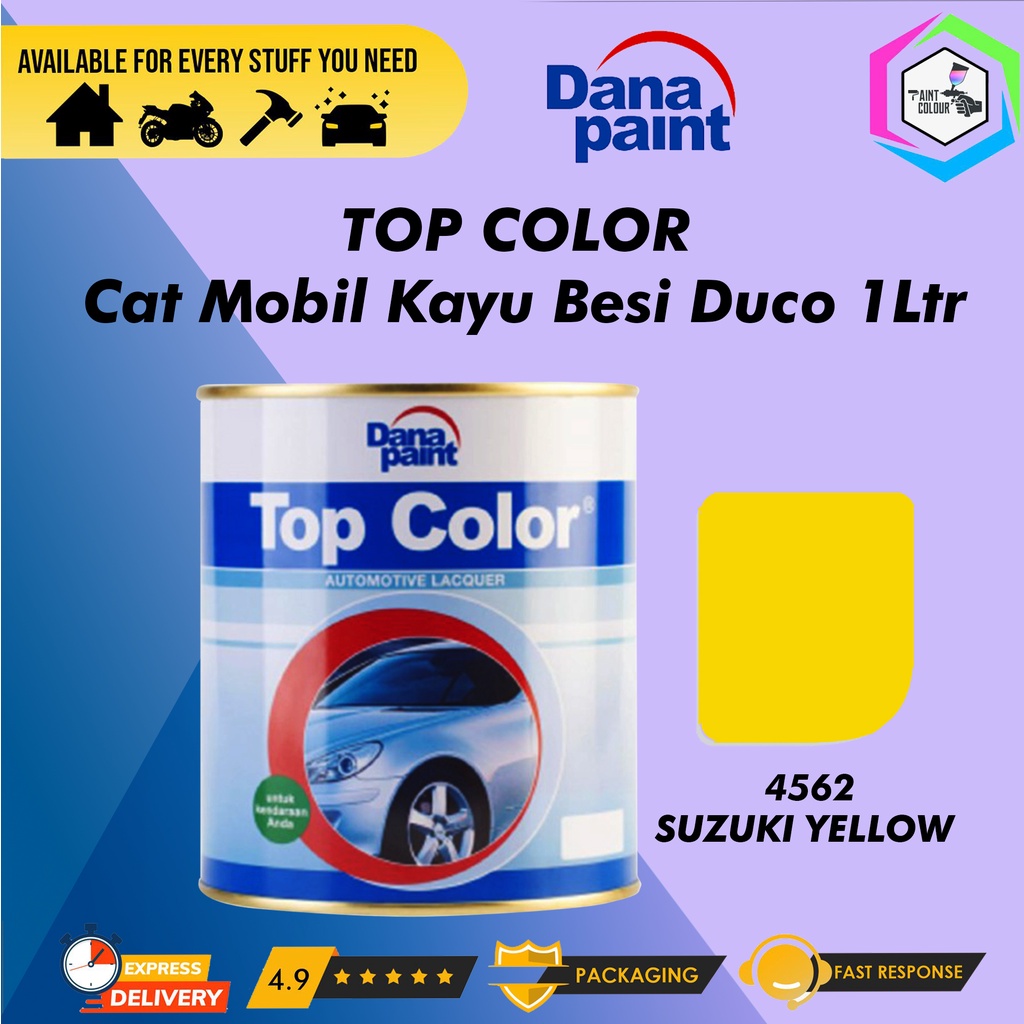 TOP COLOR 4562 Suzuki Yellow - Cat Mobil Kayu Besi Duco