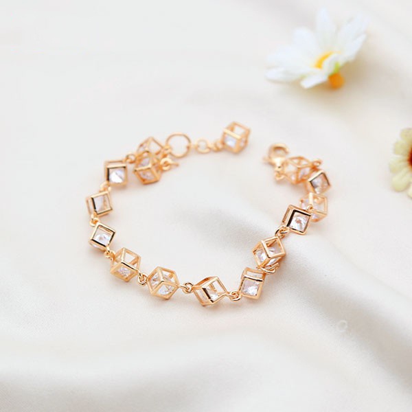 Tongtonges COD Gelang Titanium Anti Karat Mewah Rose Gold Korean Style Wanita murah D811 Bracelets &amp; Bangles