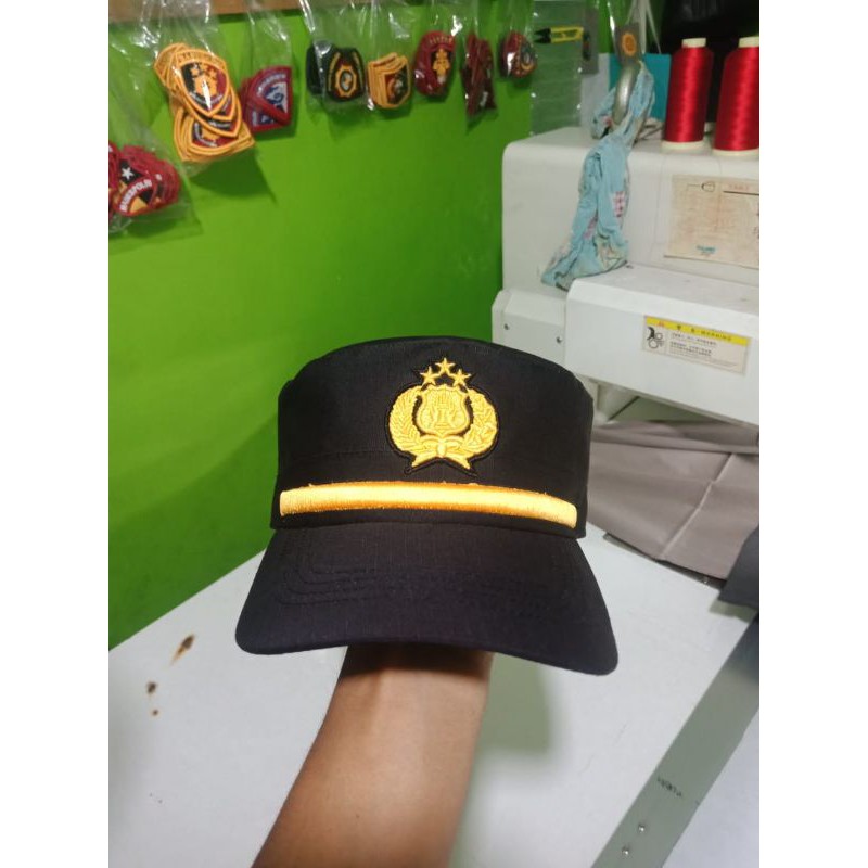 Topi Pdl polri | Pilkep Pama Polisi Aturan Terbaru Bahan kain kotak kotak | Jual Topi Fieldcap Polri