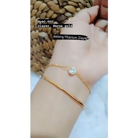 Titanium Gelang 2 Layer