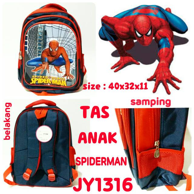 Tas ransel anak cowok karakter Spiderman JY1316 tas punggung anak murah dan terbaru