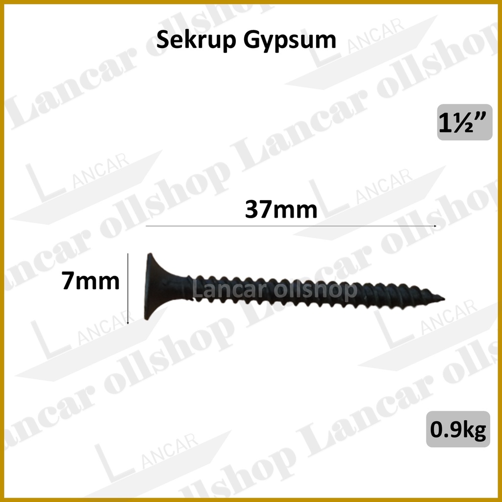 Sekrup Gypsum ukuran 1 | 1 1/4 | 1 1/2 | 2