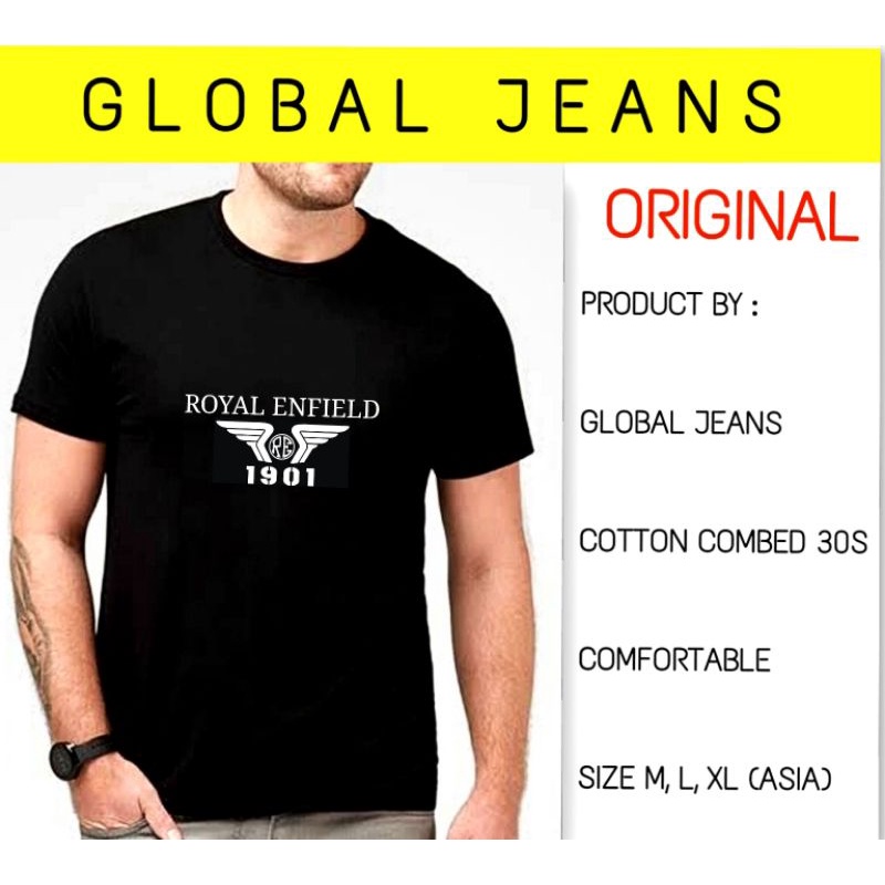 Kaos Motor Original Global Jeans/Kaos Royal Enfield/Kaos Triumph/Tshirt Motor Harley Davidson/Kaos V