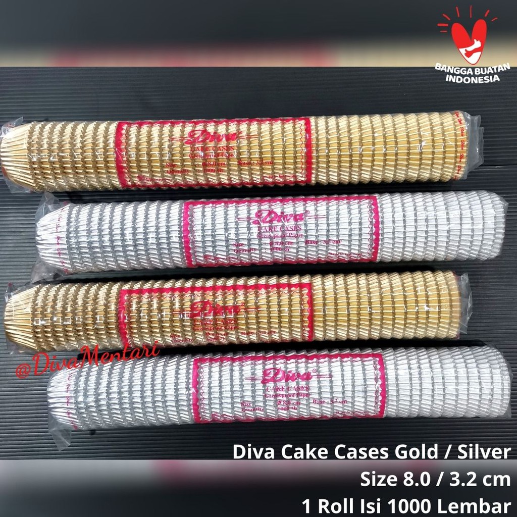 

Diva Cake Cases Gold / Silver Size 8.0 / 3.2 cm
