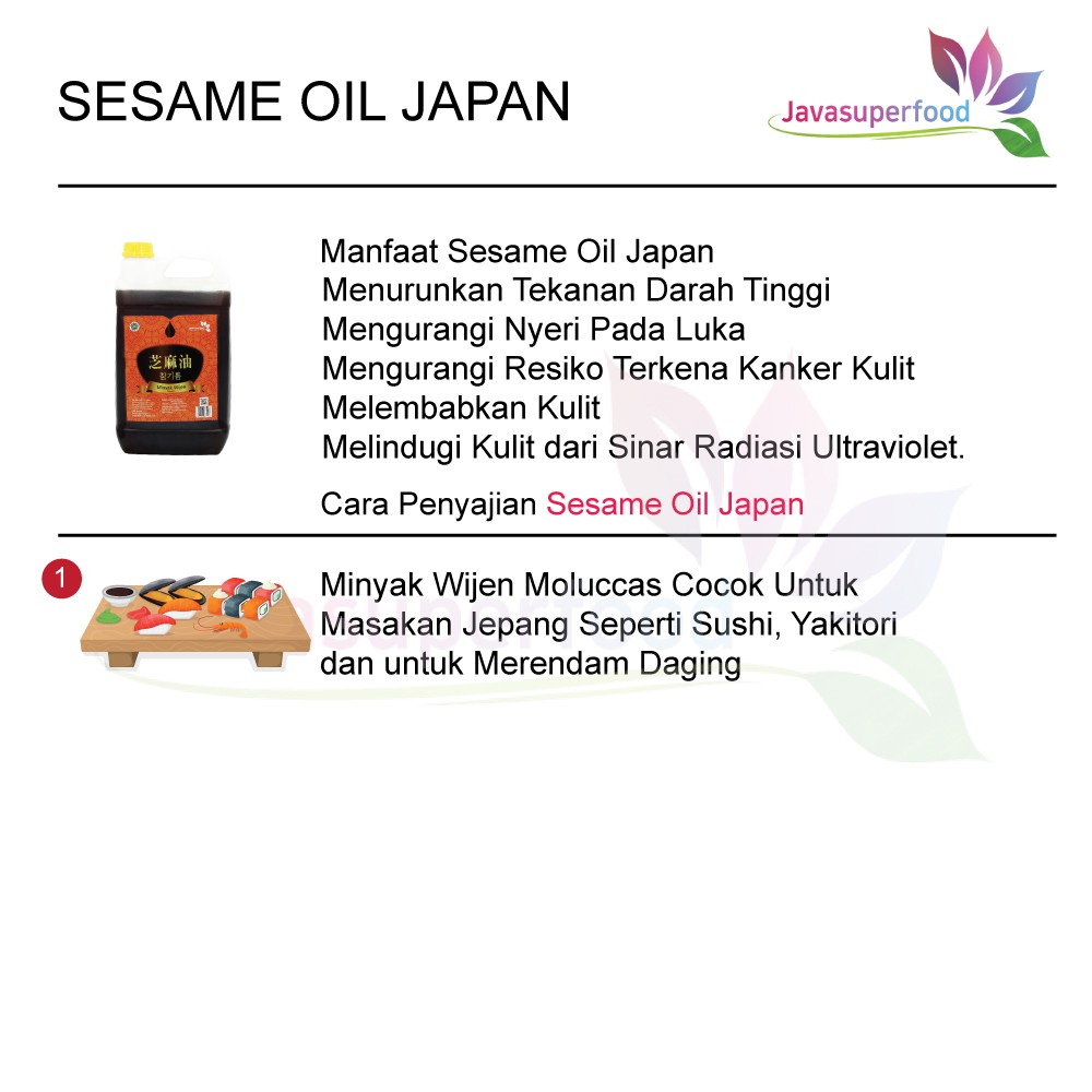 MINYAK WIJEN JAVA SUPER FOOD 5 LT / SESAME OIL JAPAN