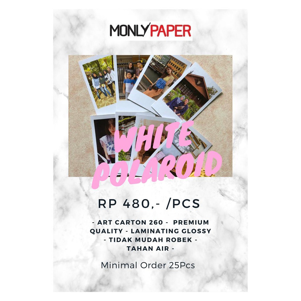 CETAK PHOTO POLAROID 2R PUTIH