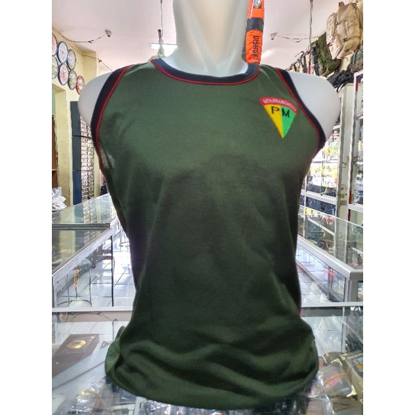 kaos singlet Polisi Militer Hijau / singlet logo / kaos singlet army