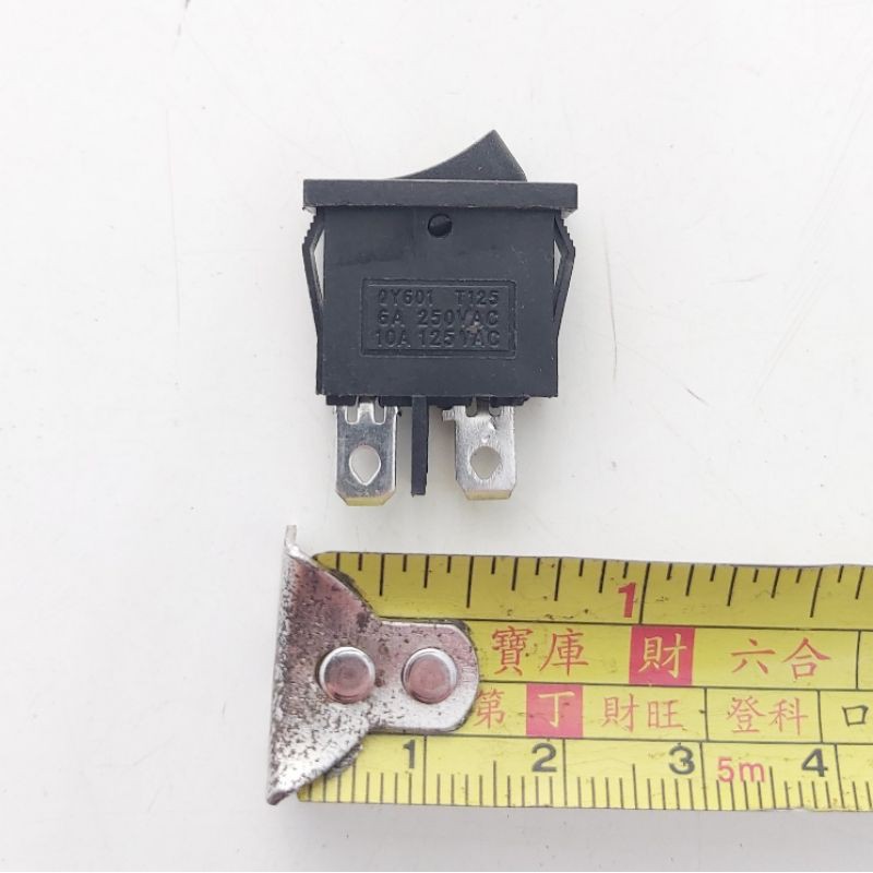 Rocker Switch Saklar Tipis 2CM X 1CM HITAM 2 PIN KAKI