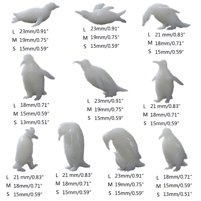 SIY  10 Shapes Silicone Mini Penguin Modeling Resin Mold Resin Jewelry Fillings Craft