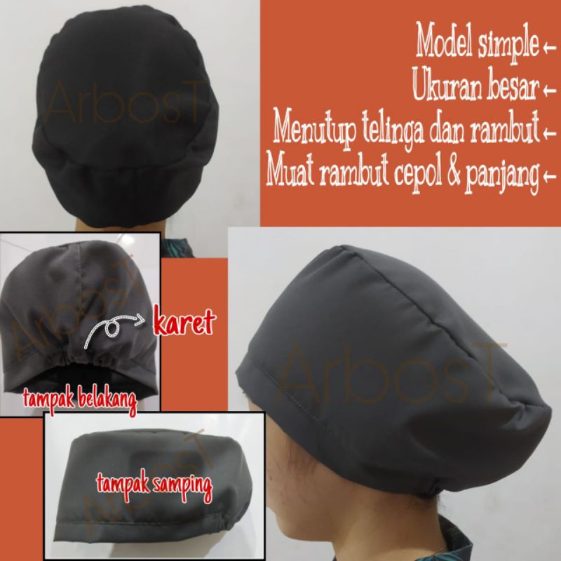 Topi Operasi Topi Koki Chef Topi Pekerja Pabrik Topi Masak Topi Bedah Topi Karyawan Menutup Telinga