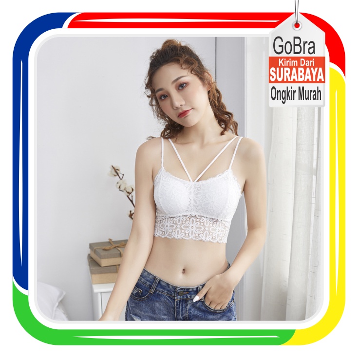 Gobra ♕ PW064 Pakaian Dalam Wanita Bra Bh Tanpa Kawat Bahan Lembut Renda Sexy Women Fashion Push Up