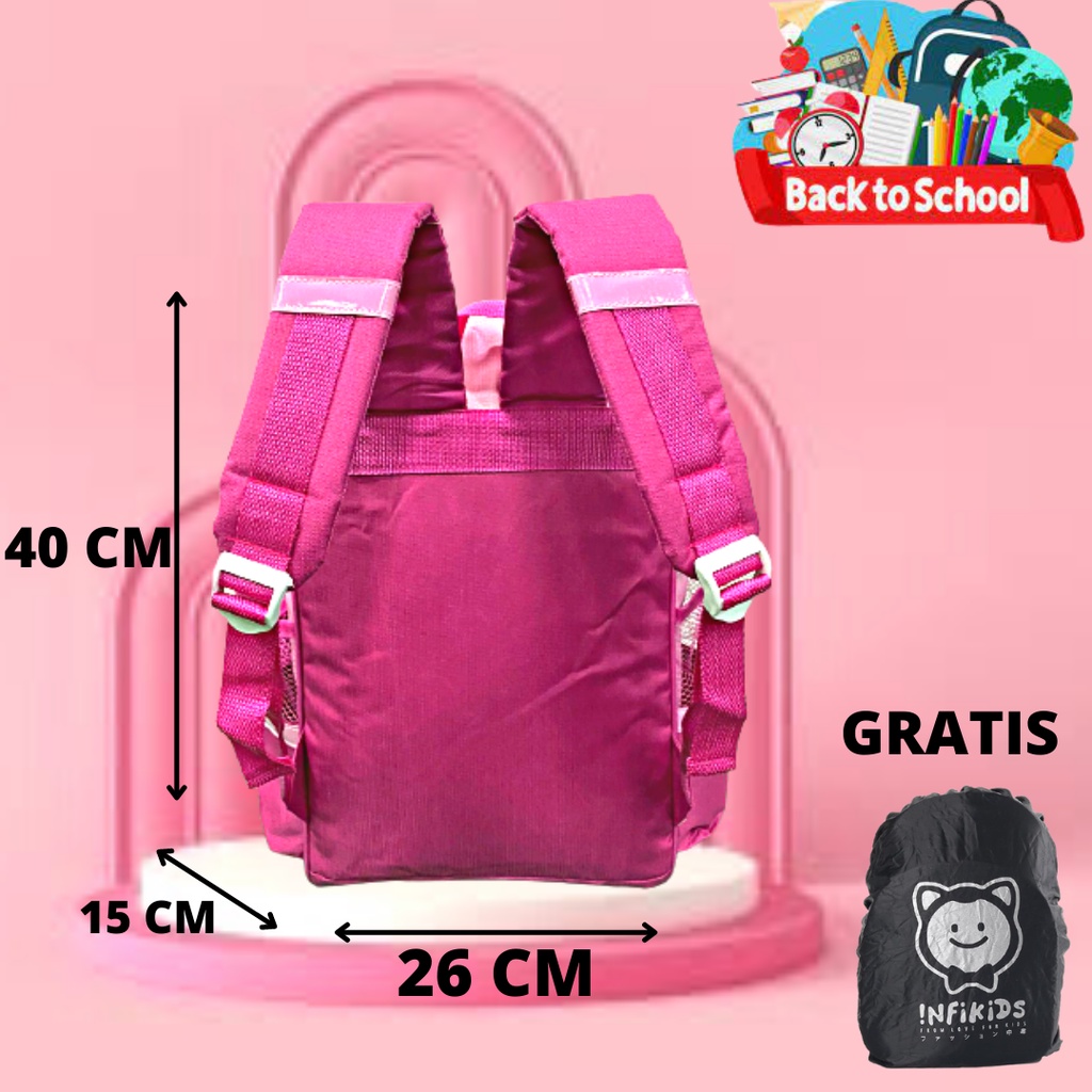 tas ransel anak perempuan SD BT21 gratis rancover