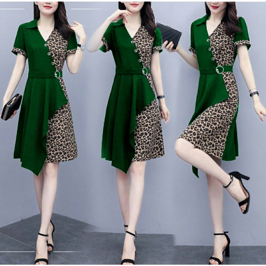 [HNFK] Dress leofi / Dress Wanita / Dres / Baju Dress Wanita Korea / Fashion Wanita / Dress Korea Murah / Baju Wanita Kekinian