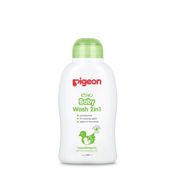 Pigeon Baby Wash 2 In 1 Sabun Mandi + Shampo Bayi Kemasan Botol &amp; Refill