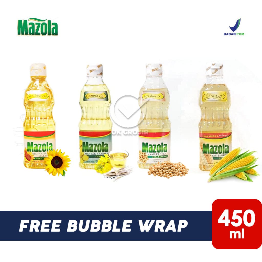 

Mazola Minyak Canola Oil / Corn Oil / Sunflower Oil / Soyabean Oil [Botol Plastik 450 ml]