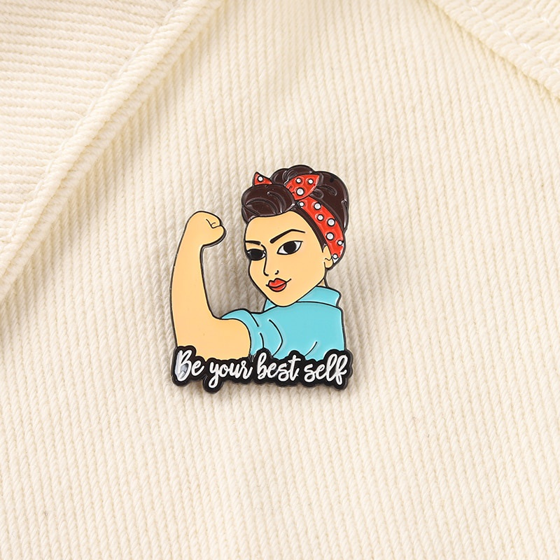 Be Your Best Self Enamel Pin Women Powers Brooch Clothes Lapel Badges Cap Bag Creative Feminism Jewelry Gift for Friends