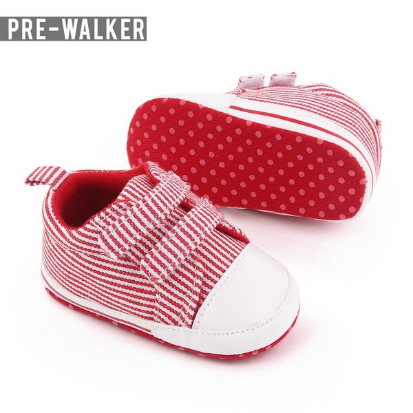 Sepatu Anak Bayi Laki Laki Motif Salur - Sepatu Prewalker Baby S1180