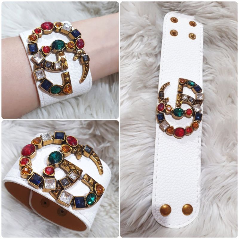 Gelang gc bahan kulit fashion import gelang Kulit branded band e0069