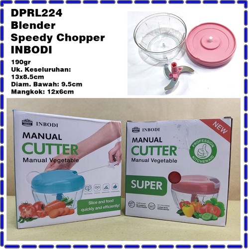 Inbodi Speedy Chopper Blender Tangan Tarik Manual Perajang Serbaguna Kapsul Cutter 3 Mata Pisau Alat Pencacah Portable Capsule Bumbu Dapur