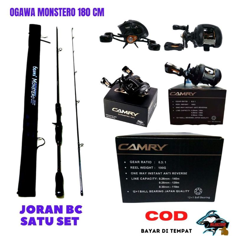 Joran pancing casting kastking satu set murah baitcasing ogawa 180 cm dan reel bc lizard Camry