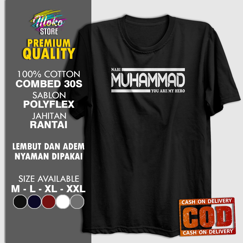 Baju Kaos Dakwah Islami Santri Muslim Pria Cowok Distro Original Keren Sahabat Nabi Muhammad Hero XL