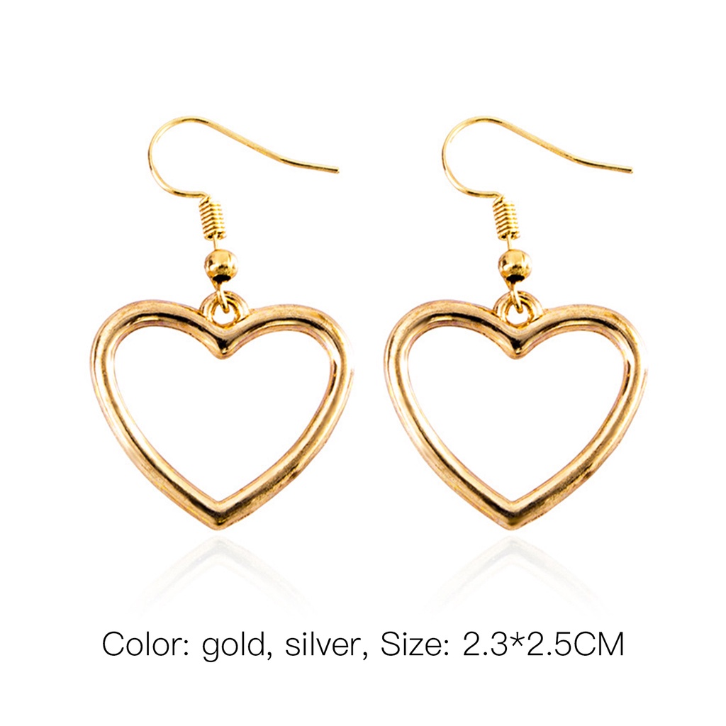 Hu Hu Hu Hu Hu Alat Bantu Pasang Kacamata♡ 1 Pasang Anting Kait Gantung Wanita Bentuk Hati Hollow Untuk Pesta Pernikahan