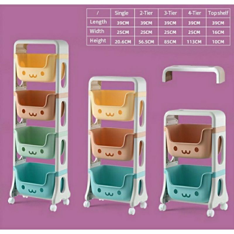 Rak susun bertingkat / rak susun serbaguna / rak mainan anak / rak buku anak / book cabinet / toys c