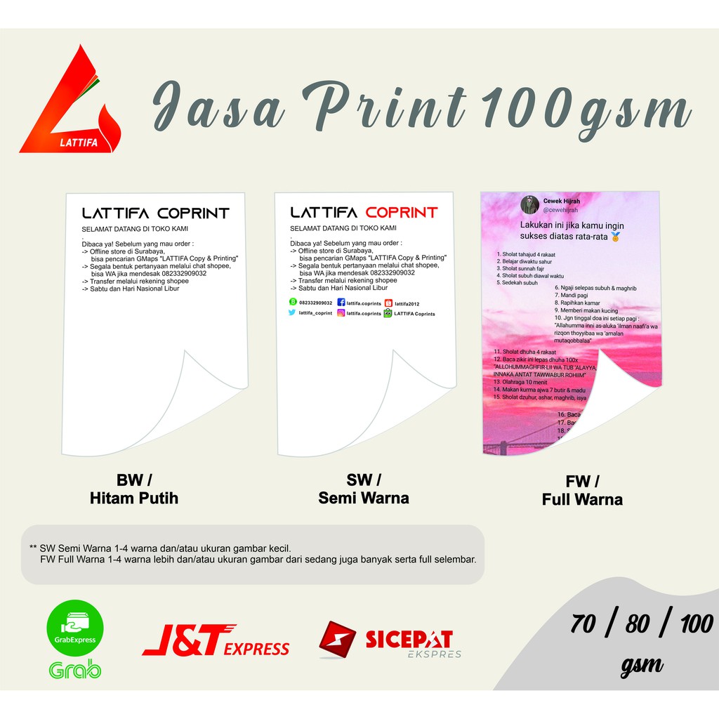 

JASA PRINT / CETAK DOKUMEN A5 A4 F4 100 gsm