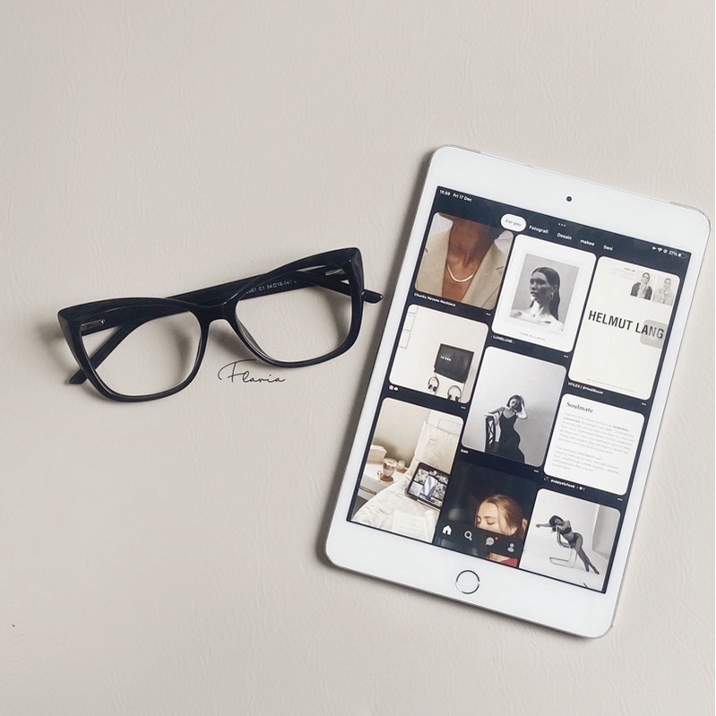 Flavia Eyewear - Kacamata Camilla Square Acetat (custom minus, photochromic, blueray, bluechromic)
