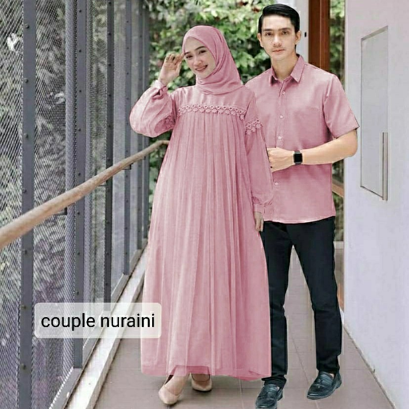 Gamis Couple Keluarga Terbaru Lebaran 2021 Couple Remaja Model Gamis Kekinian Jumbo Premium Moscrepe Shopee Indonesia