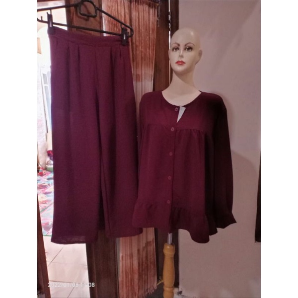 SETELAN CRINKLE KERAH MELINGKAR // SETELAN KULOT // SET CRINKLE // SET KULOT