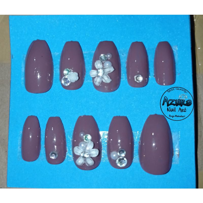 KUKU PALSU PINK NUDE GLOSSI / NAIL ART / KUKU WEDDING