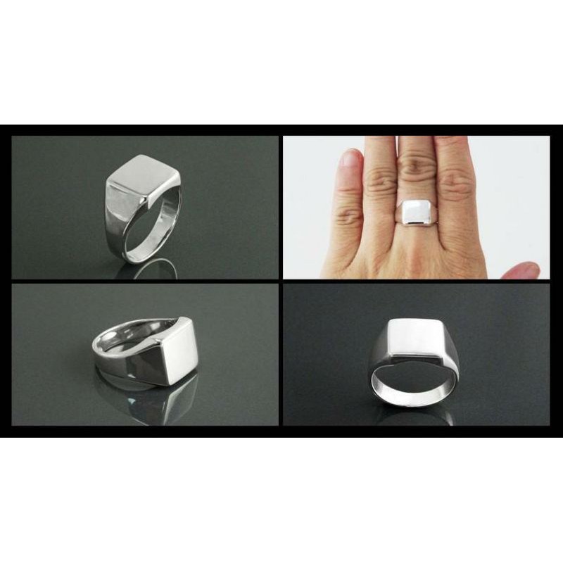 Cincin Pria Signet Perak 925 Sterling Silver RM.01