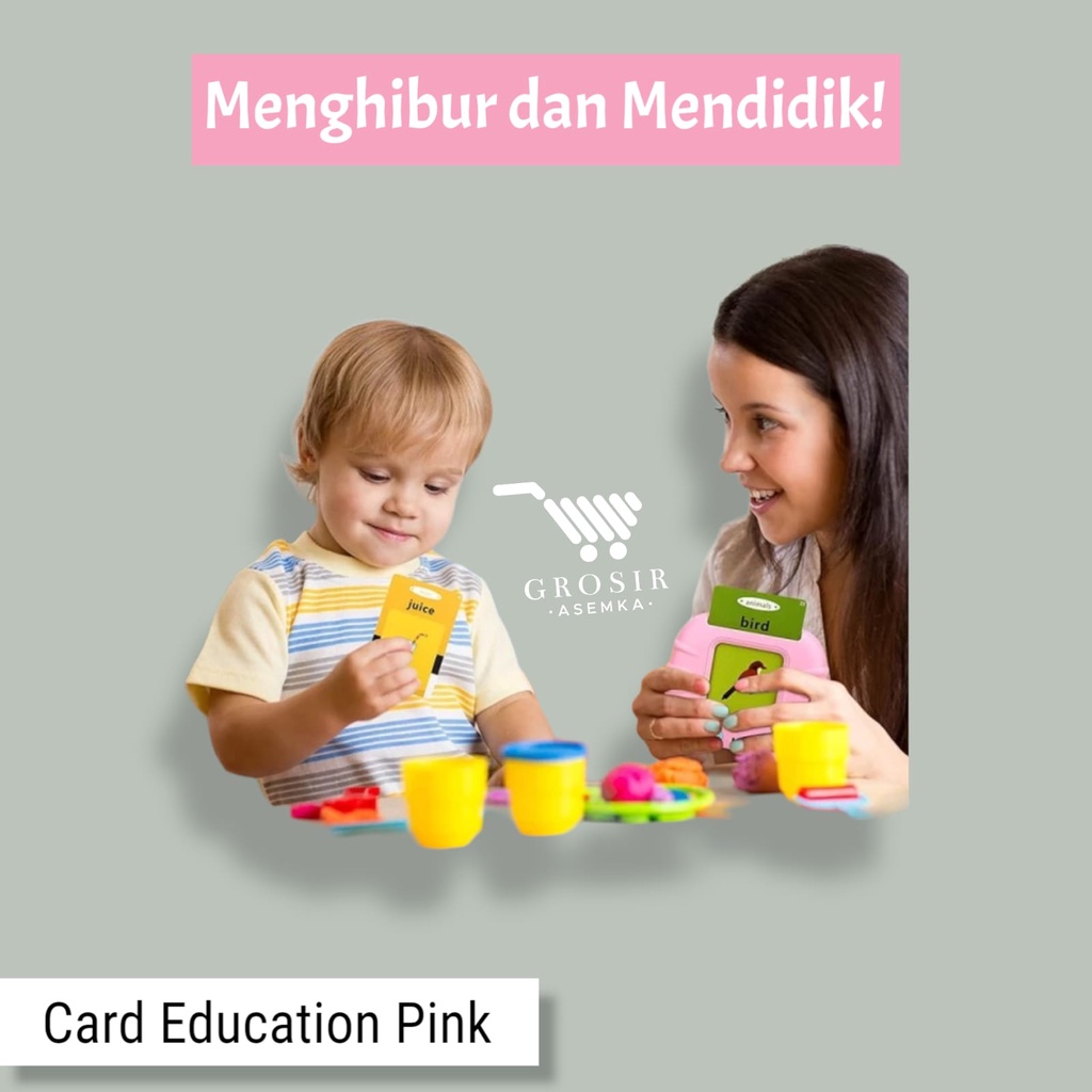 Card Early Education Bilingual Device / Mainan Flash card bersuara Alat Bantu pengenalan kosakata Bahasa inggris Flash card reader / Mainan Flash card bersuara