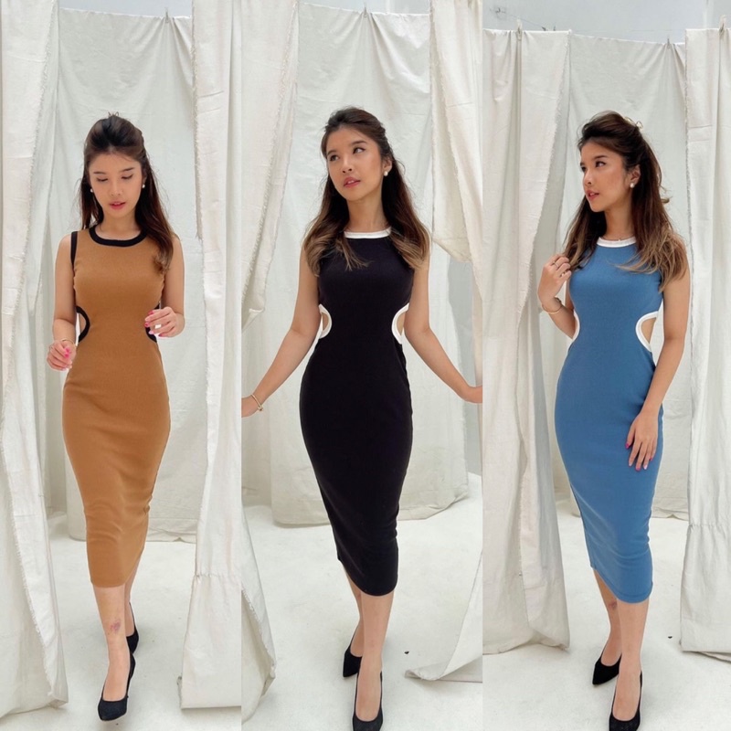Paula Bodycon Knit Dress - Knit Top / Setelan Rajut / Dress Rajut / Rok Span Rajut / Rok Rajut / Set