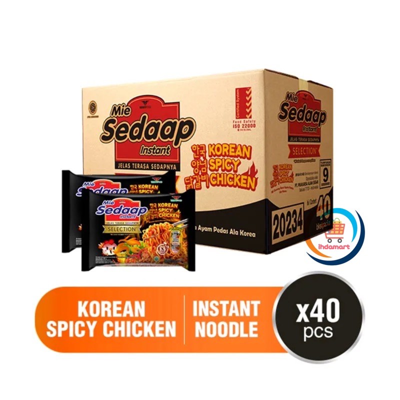 Mie Sedaap Selection Korean Spicy Chicken Goreng 87 gram 1 Dus Isi 40 pcs