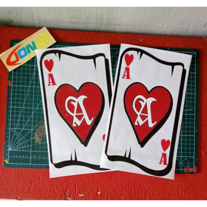 

Sticker cutting mobil kartu AS