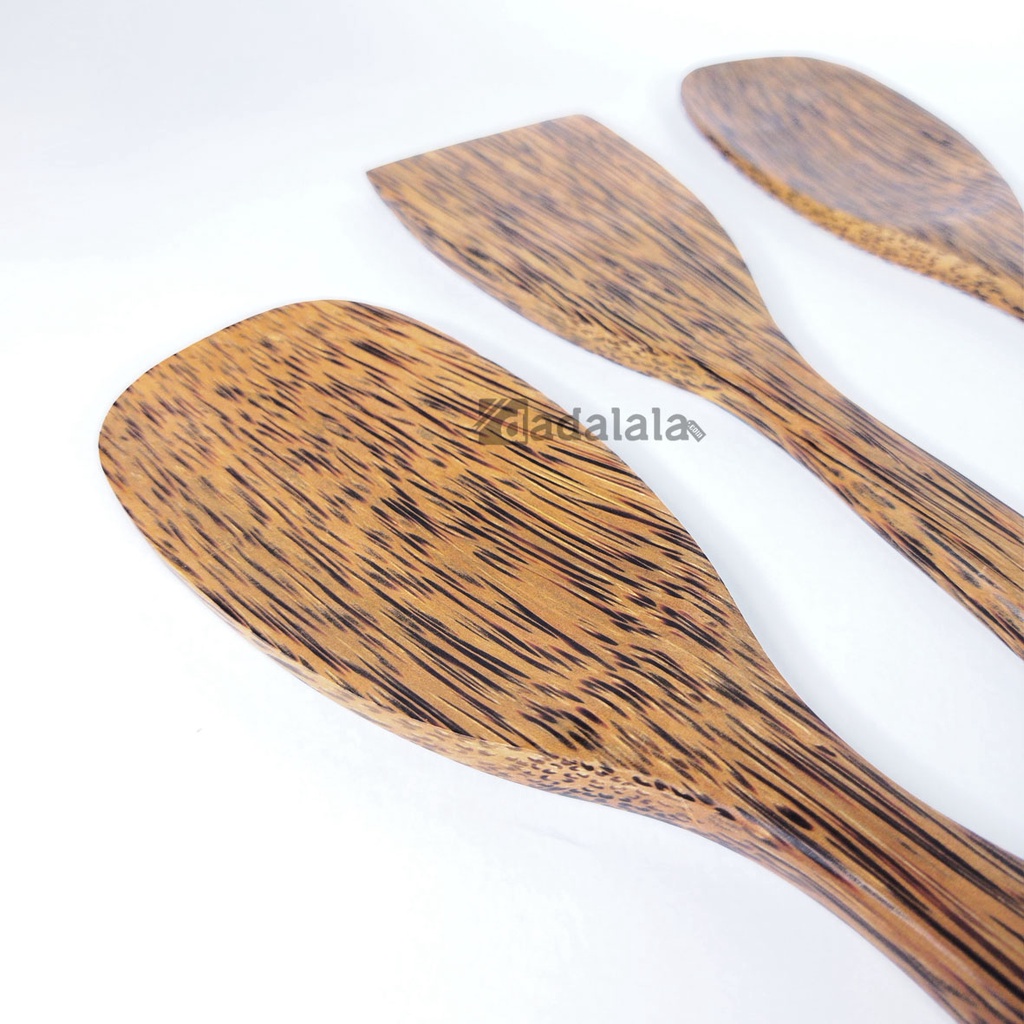 DADALALA Spatula / Sodet / Centong / Erus Bahan Kayu Kelapa, Tidak Lengket dan Aman